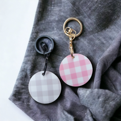 Gingham 50mm Keyring