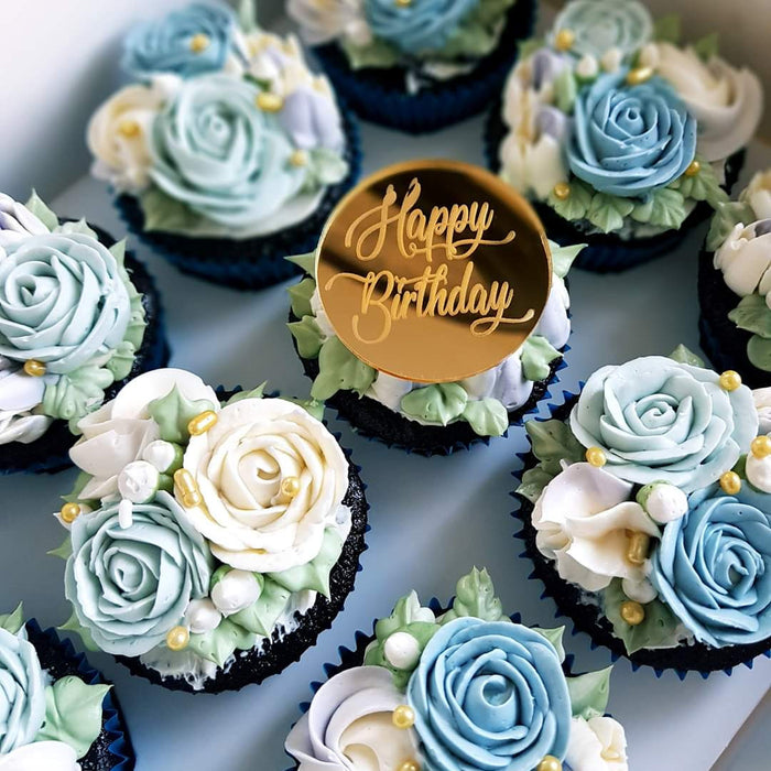 Custom Engraved Cupcake Topper - Disk