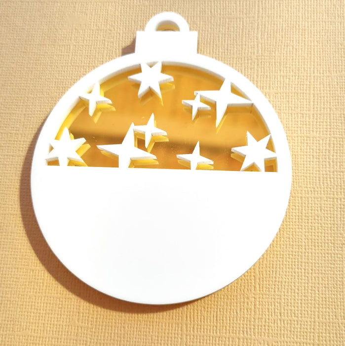 Acrylic | Double Layered Christmas Bauble | Stars