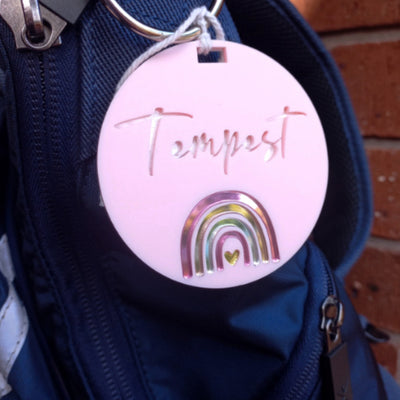 Personalised Double Layer Rainbow Bag Tag