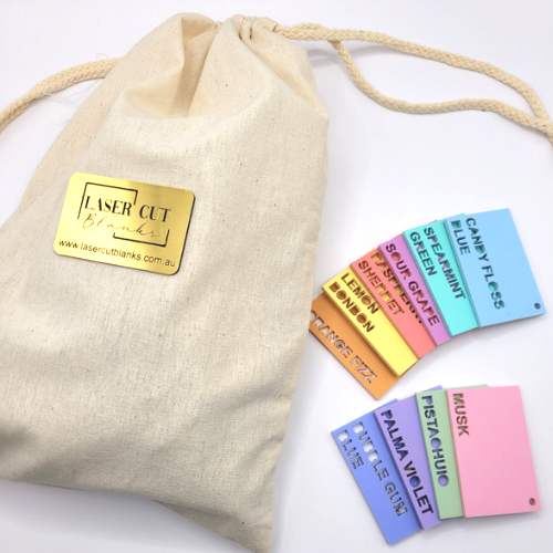 Acrylic Colour Chip Samples / Swatches - Complete Set (76 colours) + Calico Bag