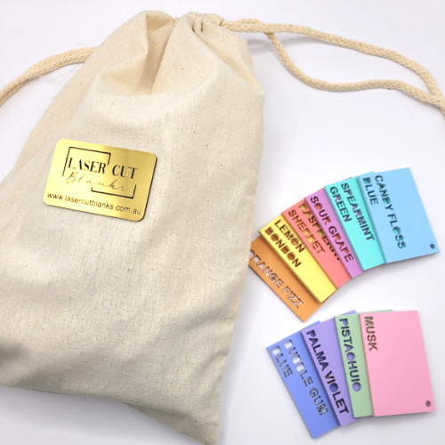 Acrylic Colour Chip Samples / Swatches - Complete Set (80 colours) + Calico Bag
