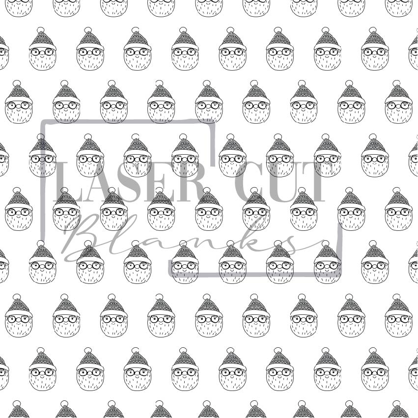 Santa head - Black & White